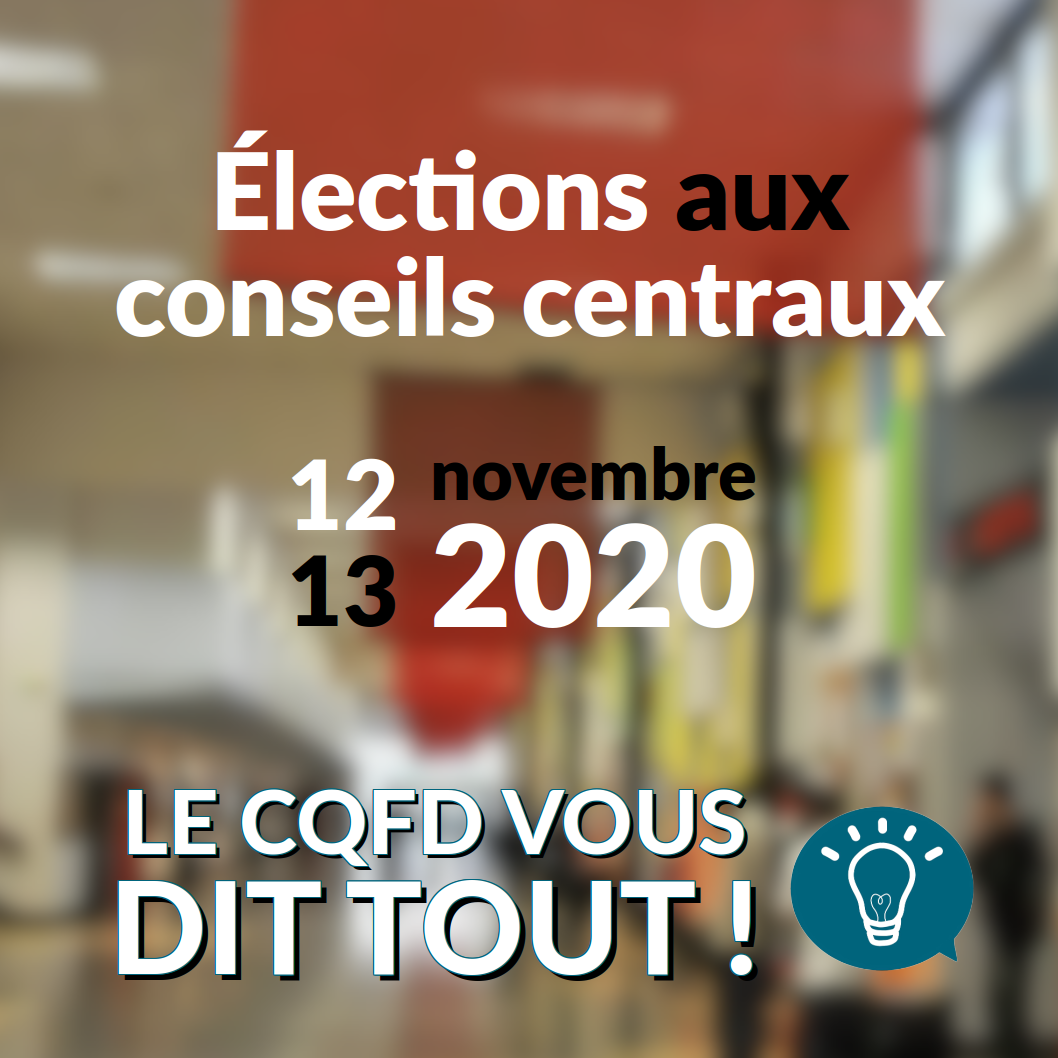 Les élections aux Conseils Centraux des 12 et 13 novembre 2020